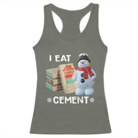 Funny Christmas I Eat Cement Racerback Tank Top Snowman Snow Cement Oddly Specific Dank Meme - Wonder Print Shop