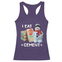 Funny Christmas I Eat Cement Racerback Tank Top Snowman Snow Cement Oddly Specific Dank Meme - Wonder Print Shop