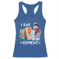 Funny Christmas I Eat Cement Racerback Tank Top Snowman Snow Cement Oddly Specific Dank Meme - Wonder Print Shop