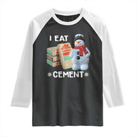 Funny Christmas I Eat Cement Raglan Shirt Snowman Snow Cement Oddly Specific Dank Meme - Wonder Print Shop