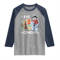 Funny Christmas I Eat Cement Raglan Shirt Snowman Snow Cement Oddly Specific Dank Meme - Wonder Print Shop