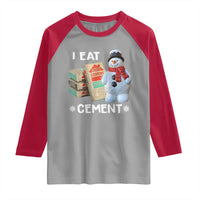 Funny Christmas I Eat Cement Raglan Shirt Snowman Snow Cement Oddly Specific Dank Meme - Wonder Print Shop