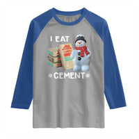 Funny Christmas I Eat Cement Raglan Shirt Snowman Snow Cement Oddly Specific Dank Meme - Wonder Print Shop