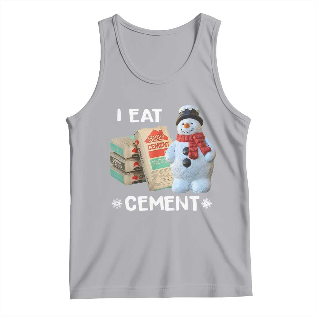 Funny Christmas I Eat Cement Tank Top Snowman Snow Cement Oddly Specific Dank Meme - Wonder Print Shop