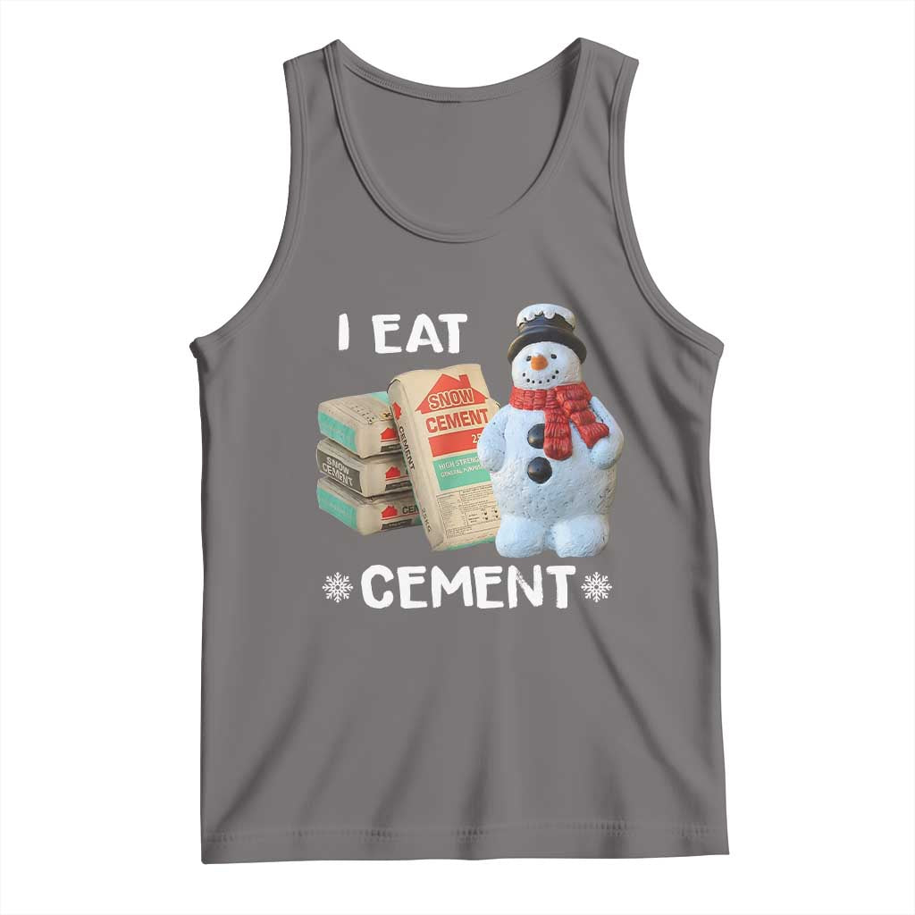 Funny Christmas I Eat Cement Tank Top Snowman Snow Cement Oddly Specific Dank Meme - Wonder Print Shop