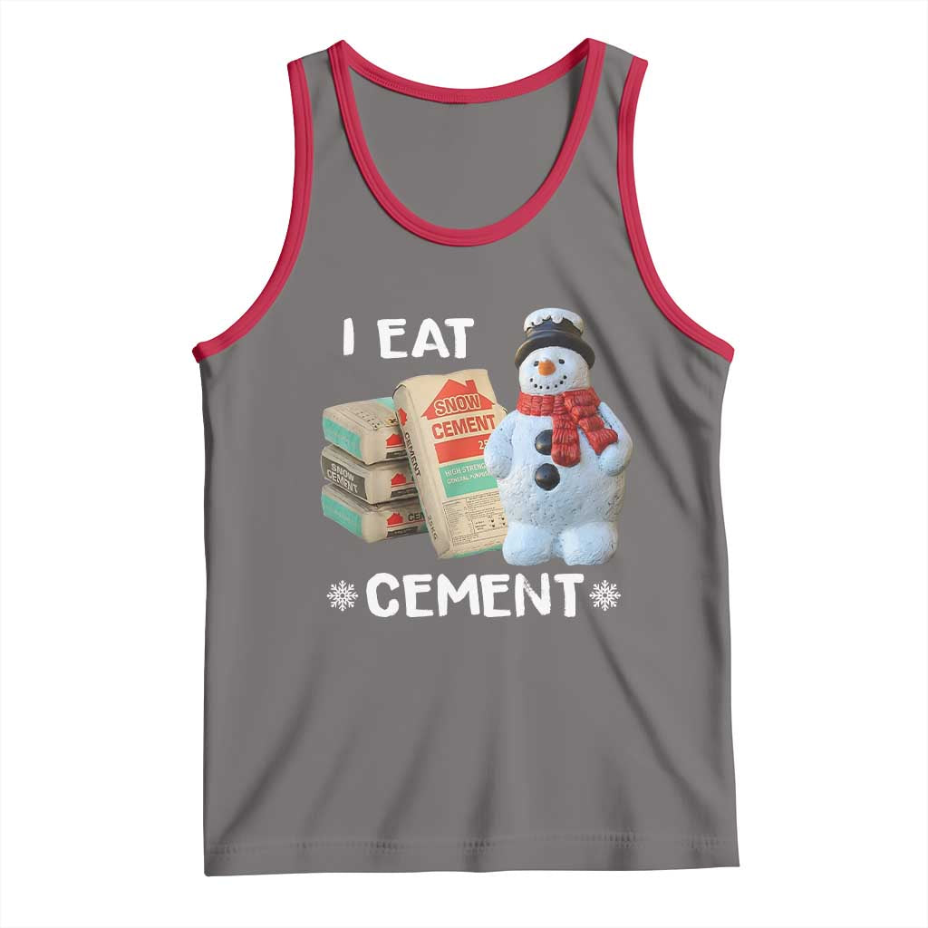 Funny Christmas I Eat Cement Tank Top Snowman Snow Cement Oddly Specific Dank Meme - Wonder Print Shop