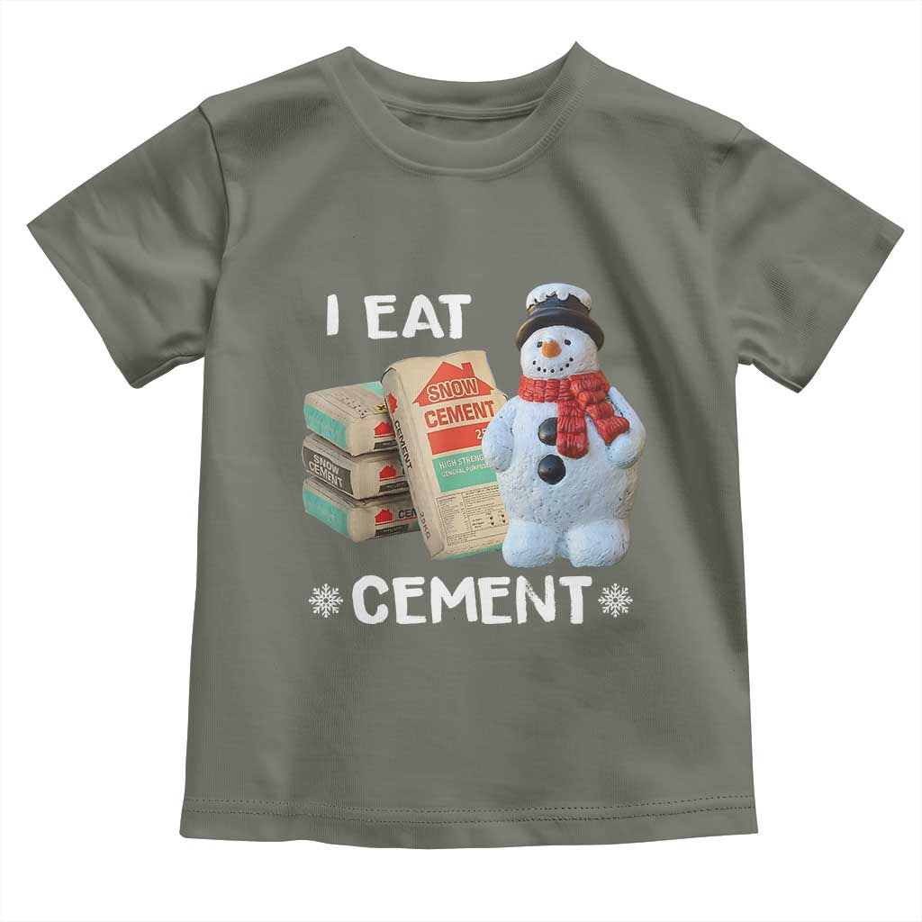 Funny Christmas I Eat Cement Toddler T Shirt Snowman Snow Cement Oddly Specific Dank Meme - Wonder Print Shop