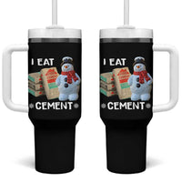 Funny Christmas I Eat Cement Tumbler With Handle Snowman Snow Cement Oddly Specific Dank Meme - Wonder Print Shop
