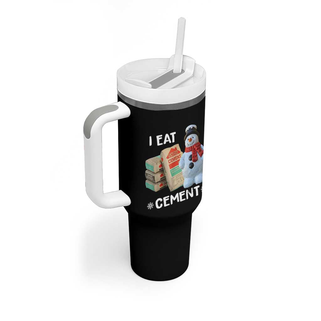 Funny Christmas I Eat Cement Tumbler With Handle Snowman Snow Cement Oddly Specific Dank Meme - Wonder Print Shop