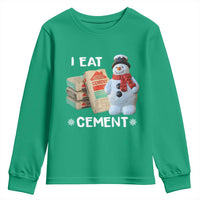 Funny Christmas I Eat Cement Youth Sweatshirt Snowman Snow Cement Oddly Specific Dank Meme - Wonder Print Shop
