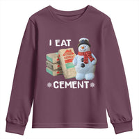 Funny Christmas I Eat Cement Youth Sweatshirt Snowman Snow Cement Oddly Specific Dank Meme - Wonder Print Shop