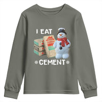 Funny Christmas I Eat Cement Youth Sweatshirt Snowman Snow Cement Oddly Specific Dank Meme - Wonder Print Shop