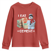 Funny Christmas I Eat Cement Youth Sweatshirt Snowman Snow Cement Oddly Specific Dank Meme - Wonder Print Shop