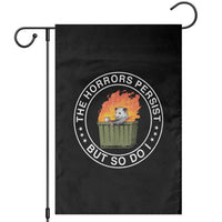 Funny Opossum Garden Flag The Horrors Persist But So Do I Lil Dumpster Fire - Wonder Print Shop