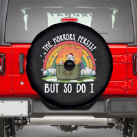 Funny Christmas Opossum Spare Tire Cover The Horrors Persist But So Do I Dumpster Fire Rainbow - Wonder Print Shop