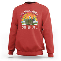 Funny Christmas Opossum Sweatshirt The Horrors Persist But So Do I Dumpster Fire Rainbow - Wonder Print Shop