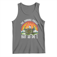Funny Christmas Opossum Tank Top The Horrors Persist But So Do I Dumpster Fire Rainbow - Wonder Print Shop