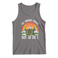 Funny Christmas Opossum Tank Top The Horrors Persist But So Do I Dumpster Fire Rainbow - Wonder Print Shop