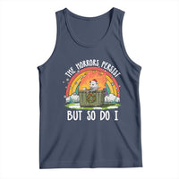 Funny Christmas Opossum Tank Top The Horrors Persist But So Do I Dumpster Fire Rainbow - Wonder Print Shop