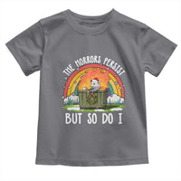 Funny Christmas Opossum Toddler T Shirt The Horrors Persist But So Do I Dumpster Fire Rainbow - Wonder Print Shop