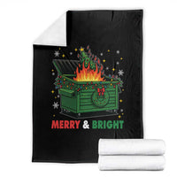 Funny Lil Dumpster Fire Christmas Throw Blanket Merry And Bright Xmas Tree - Wonder Print Shop