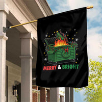 Funny Lil Dumpster Fire Christmas Garden Flag Merry And Bright Xmas Tree - Wonder Print Shop