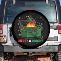 Funny Lil Dumpster Fire Christmas Spare Tire Cover Merry And Bright Xmas Tree - Wonder Print Shop