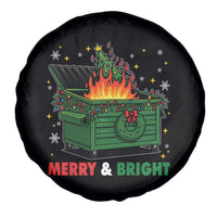 Funny Lil Dumpster Fire Christmas Spare Tire Cover Merry And Bright Xmas Tree - Wonder Print Shop