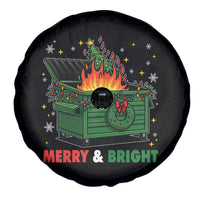 Funny Lil Dumpster Fire Christmas Spare Tire Cover Merry And Bright Xmas Tree - Wonder Print Shop