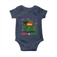 Funny Lil Dumpster Fire Christmas Baby Onesie Merry And Bright Xmas Tree - Wonder Print Shop