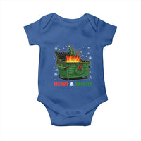 Funny Lil Dumpster Fire Christmas Baby Onesie Merry And Bright Xmas Tree - Wonder Print Shop