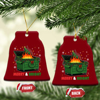 Funny Lil Dumpster Fire Christmas Ceramic Ornament Merry And Bright Xmas Tree - Wonder Print Shop
