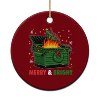Funny Lil Dumpster Fire Christmas Ceramic Ornament Merry And Bright Xmas Tree - Wonder Print Shop