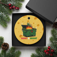 Funny Lil Dumpster Fire Christmas Ceramic Ornament Merry And Bright Xmas Tree - Wonder Print Shop