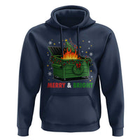 Funny Lil Dumpster Fire Christmas Hoodie Merry And Bright Xmas Tree - Wonder Print Shop