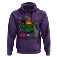 Funny Lil Dumpster Fire Christmas Hoodie Merry And Bright Xmas Tree - Wonder Print Shop