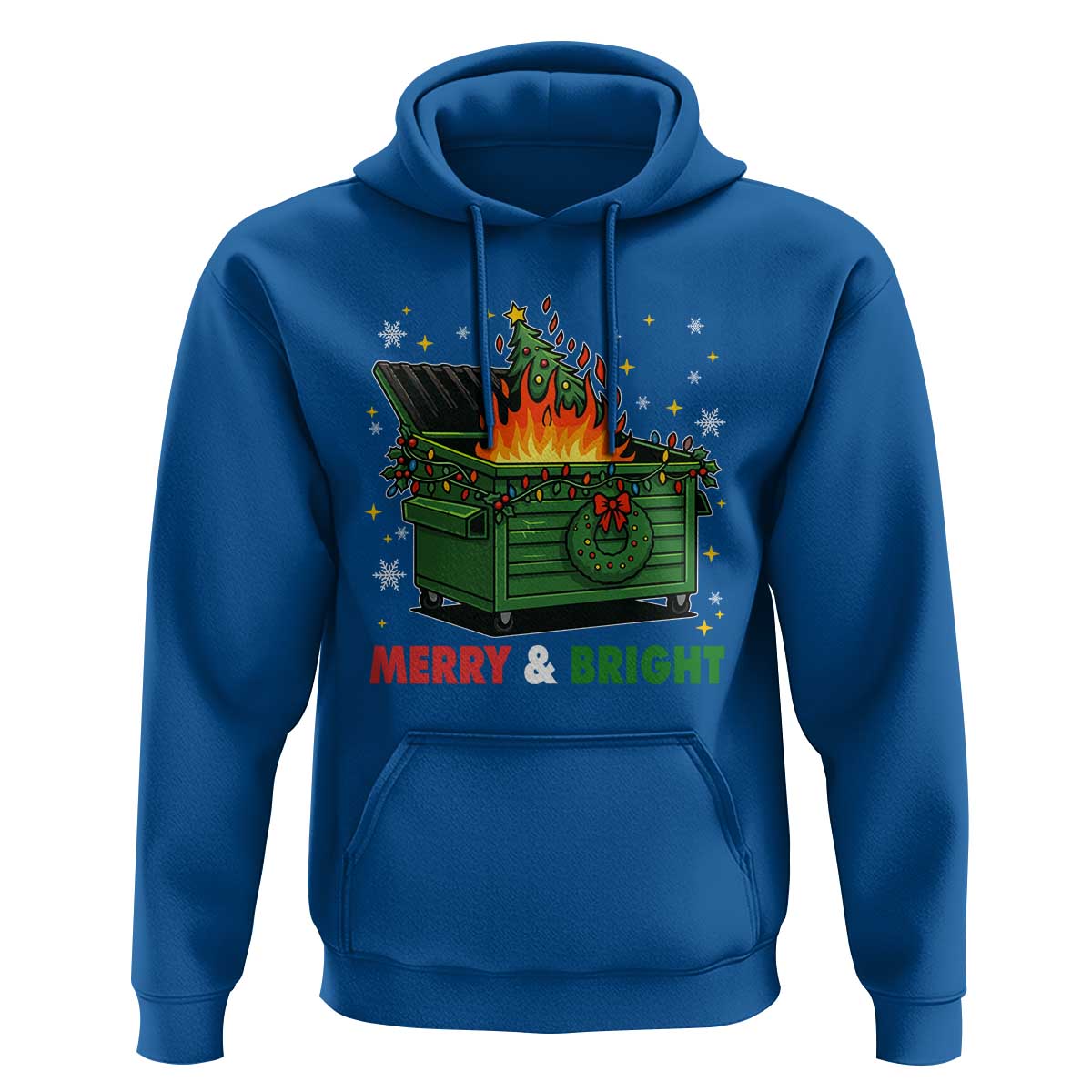 Funny Lil Dumpster Fire Christmas Hoodie Merry And Bright Xmas Tree - Wonder Print Shop