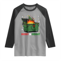 Funny Lil Dumpster Fire Christmas Raglan Shirt Merry And Bright Xmas Tree - Wonder Print Shop