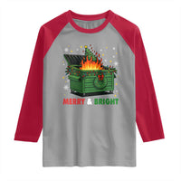 Funny Lil Dumpster Fire Christmas Raglan Shirt Merry And Bright Xmas Tree - Wonder Print Shop