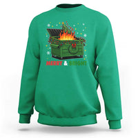 Funny Lil Dumpster Fire Christmas Sweatshirt Merry And Bright Xmas Tree - Wonder Print Shop