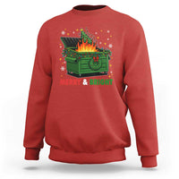 Funny Lil Dumpster Fire Christmas Sweatshirt Merry And Bright Xmas Tree - Wonder Print Shop