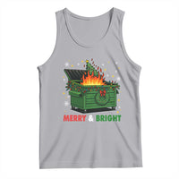 Funny Lil Dumpster Fire Christmas Tank Top Merry And Bright Xmas Tree - Wonder Print Shop