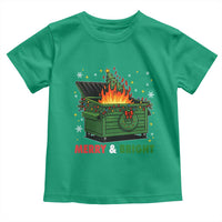 Funny Lil Dumpster Fire Christmas Toddler T Shirt Merry And Bright Xmas Tree - Wonder Print Shop