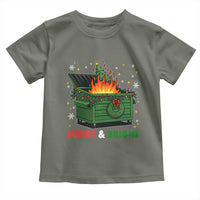 Funny Lil Dumpster Fire Christmas Toddler T Shirt Merry And Bright Xmas Tree - Wonder Print Shop