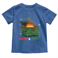 Funny Lil Dumpster Fire Christmas Toddler T Shirt Merry And Bright Xmas Tree - Wonder Print Shop