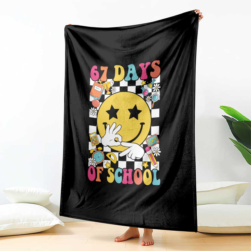 67 Days Of School Throw Blanket Six Seven Meme Student Teacher - Wonder Print Shop