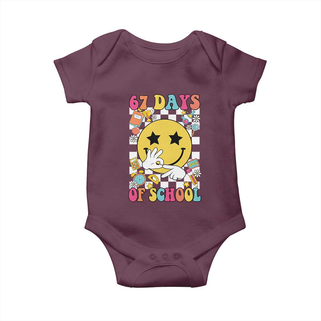67 Days Of School Baby Onesie Six Seven Meme Student Teacher - Wonder Print Shop