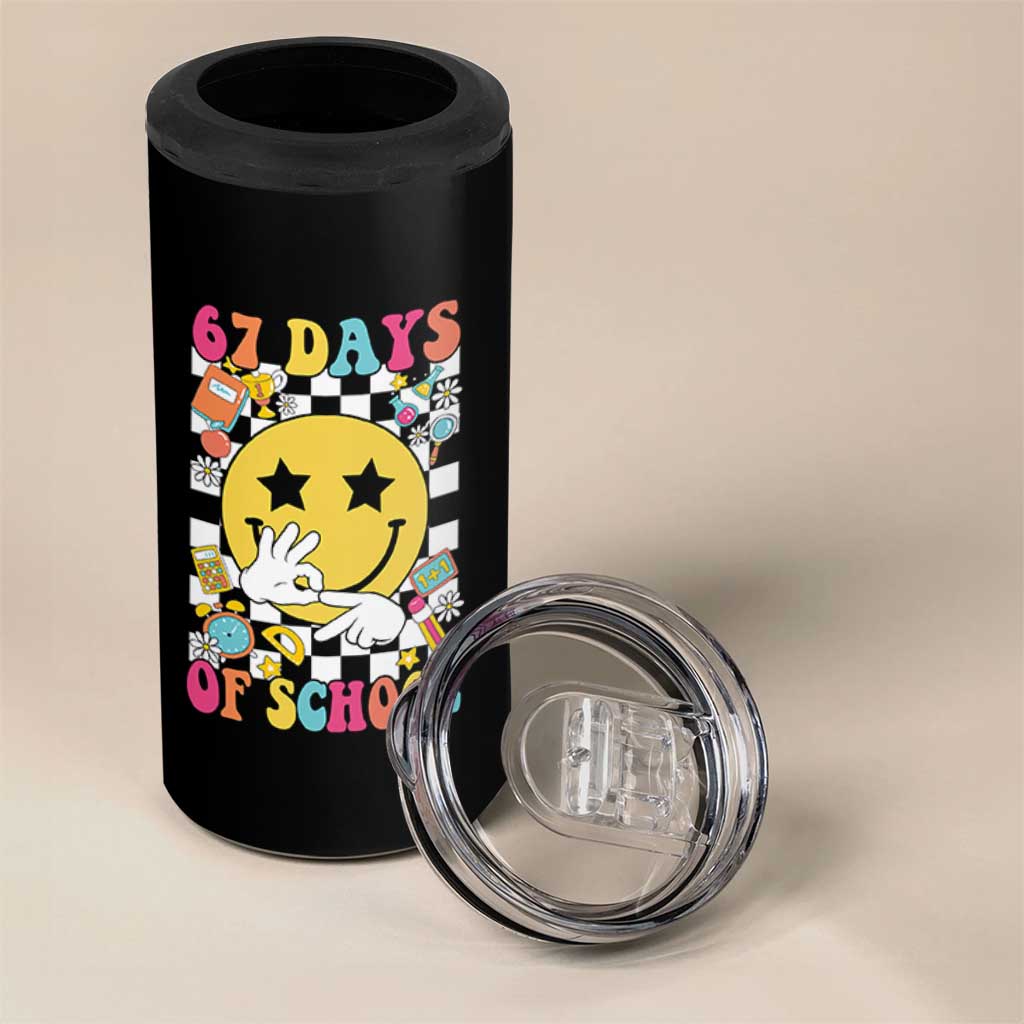 67 Days Of School 4 in 1 Can Cooler Tumbler Six Seven Meme Student Teacher - Wonder Print Shop