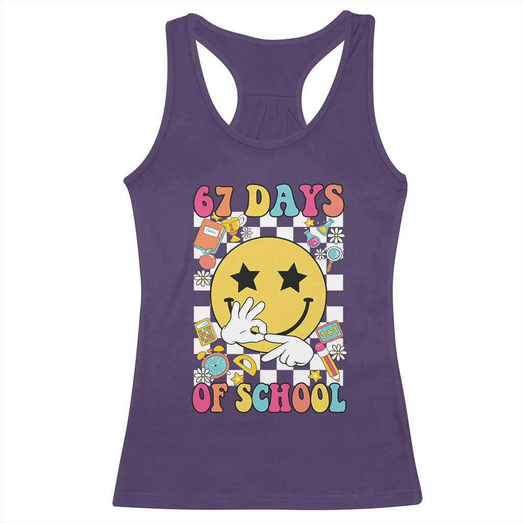 67 Days Of School Racerback Tank Top Six Seven Meme Student Teacher - Wonder Print Shop