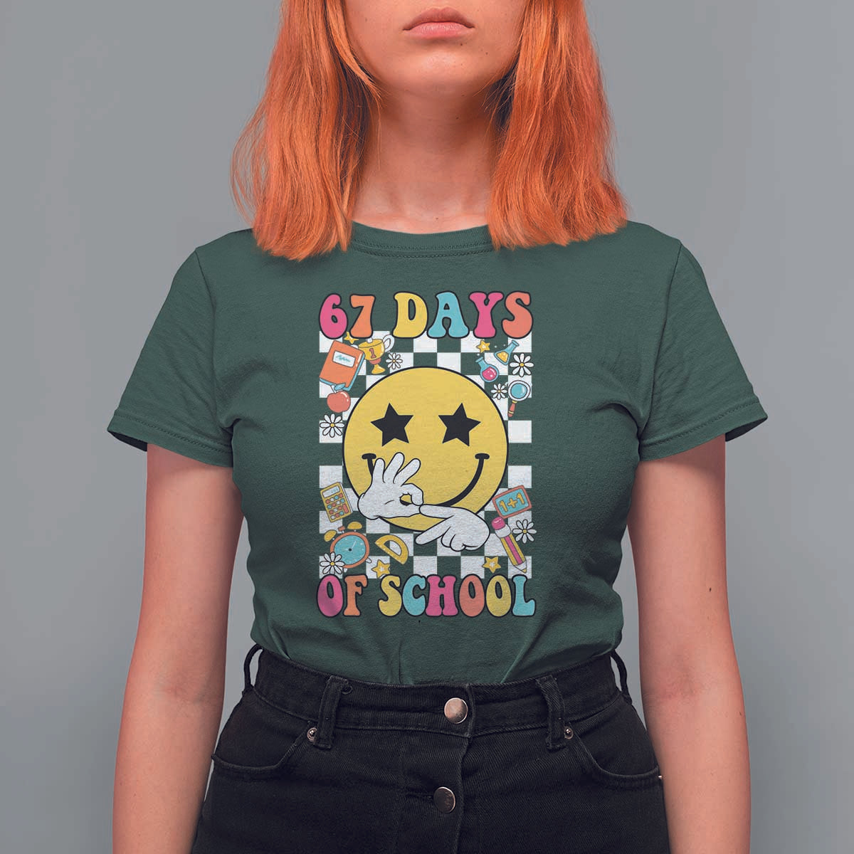 67 Days Of School T Shirt For Women Six Seven Meme Student Teacher - Wonder Print Shop
